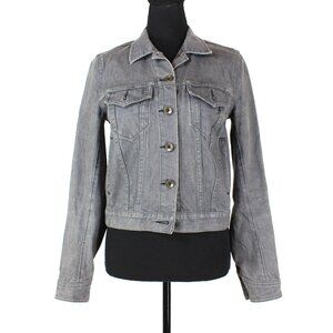 Rag & Bone Grey Cotton Denim Button Up Trucker Jean Jacket 0 Crop Handmade
